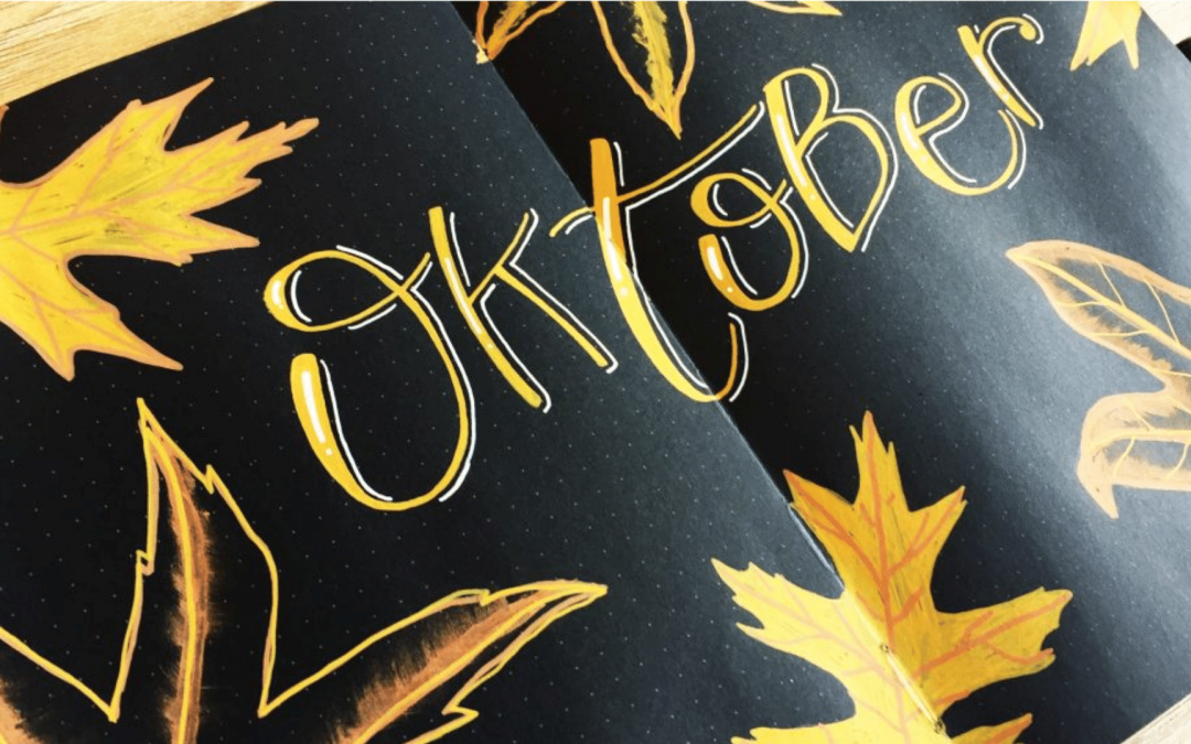 Leer herfstbladeren tekenen in je bullet journal met zwart papier