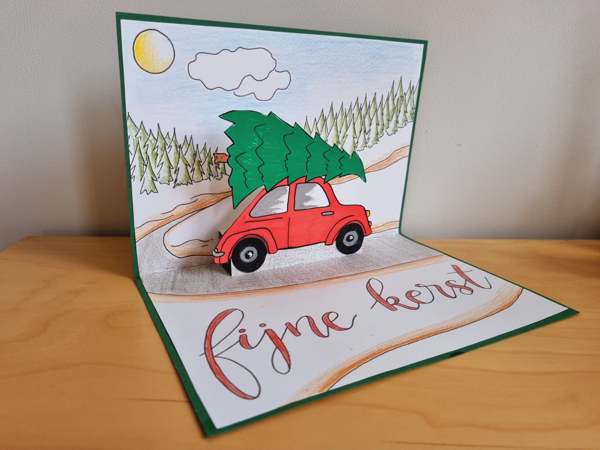 Pop-up-kerst-kaart-maken