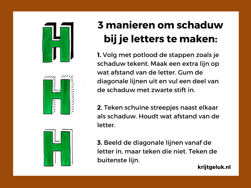 schaduw-tekenen-letter-h