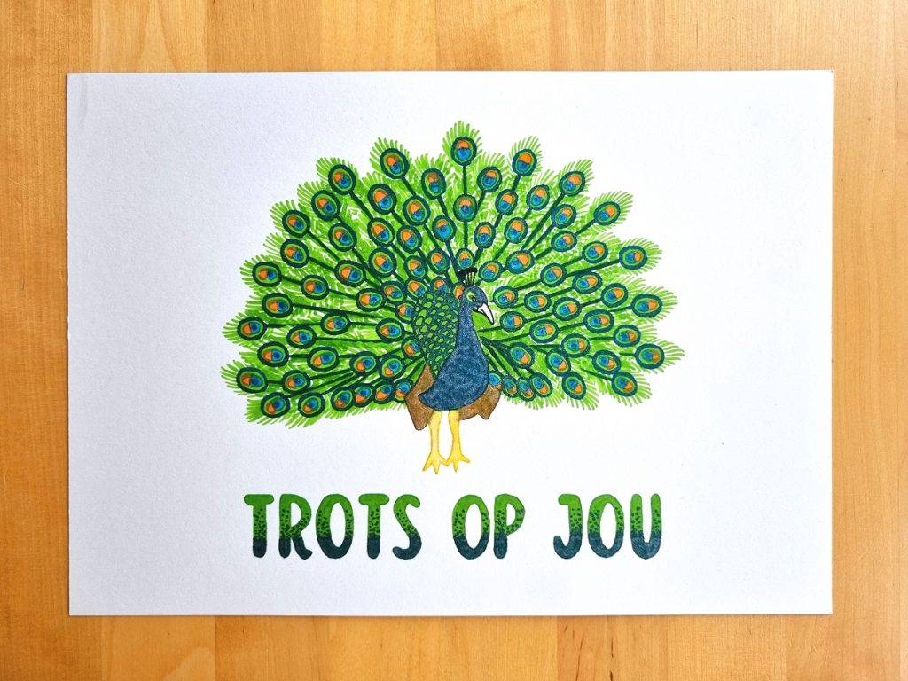 woorden-bij-je-tekening-pauw-trots-op-jou