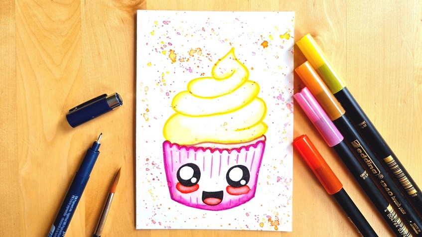 een-kawaii-cupcake-tekenen-schattig