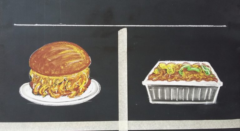 kapsalon-burger-shoarma-krijtbord-tekenen-eten