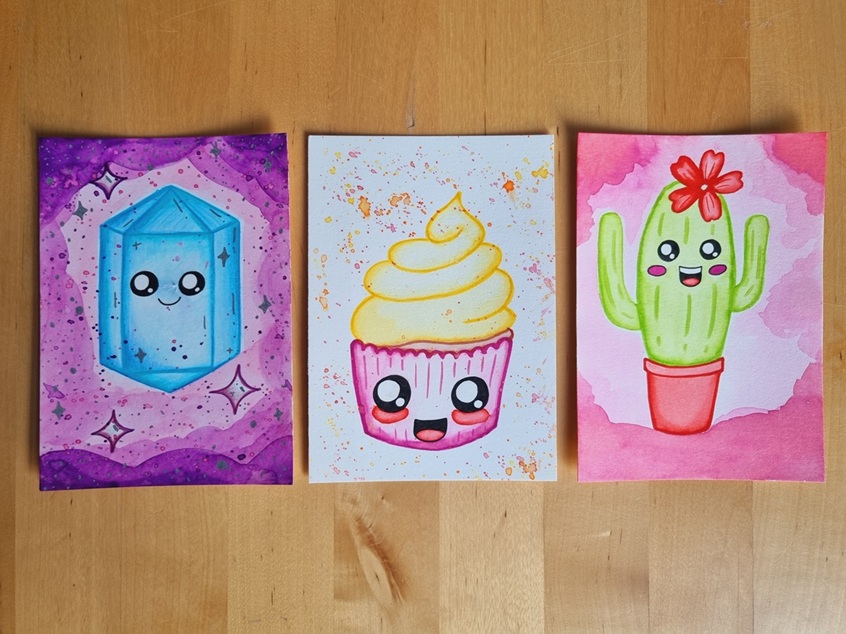 kawaii-cupcake-tekenen-makkelijk-cactus-kristal
