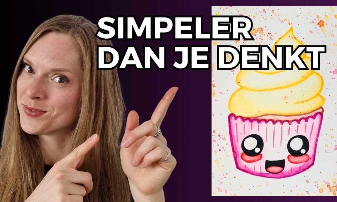 Zo teken je makkelijk een kawaii cupcake