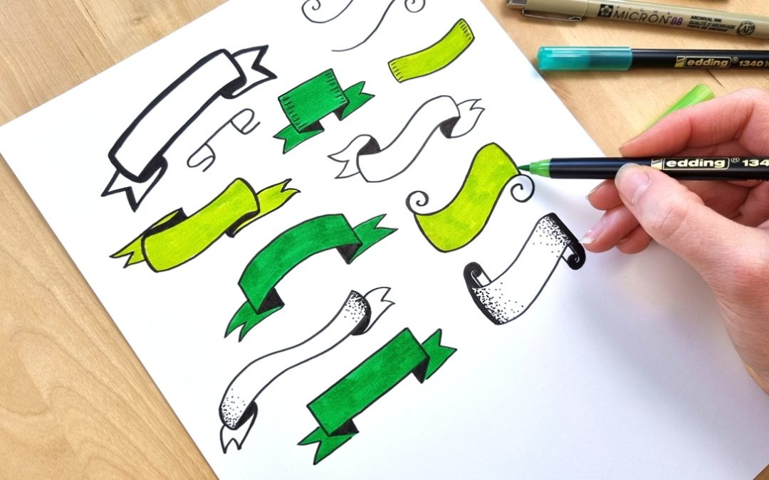 Zo teken je een banner bij je handlettering tekst