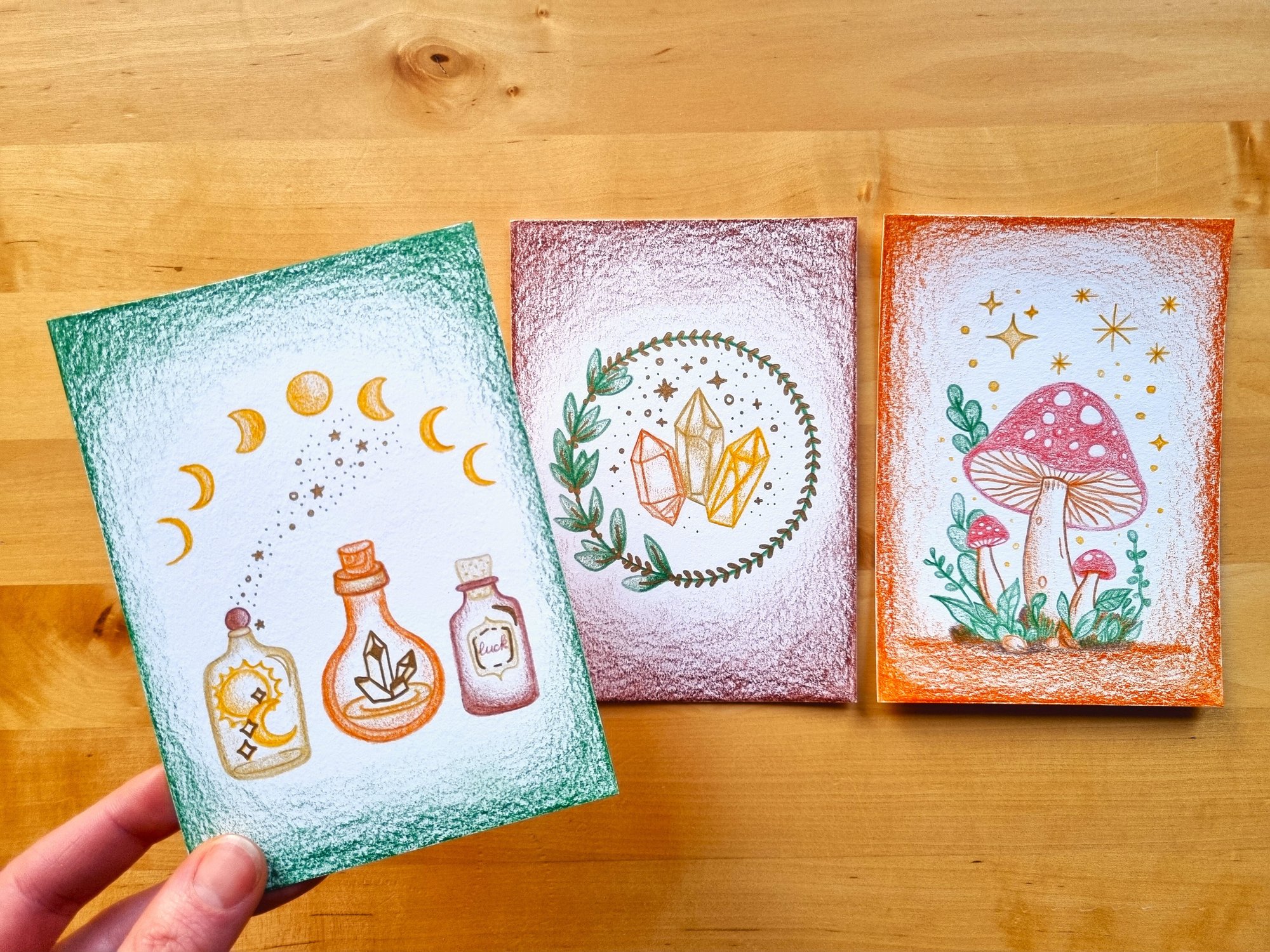 kleurkaarten-magisch-kleurboek-magie-kristallen-edelstenen-tekenen