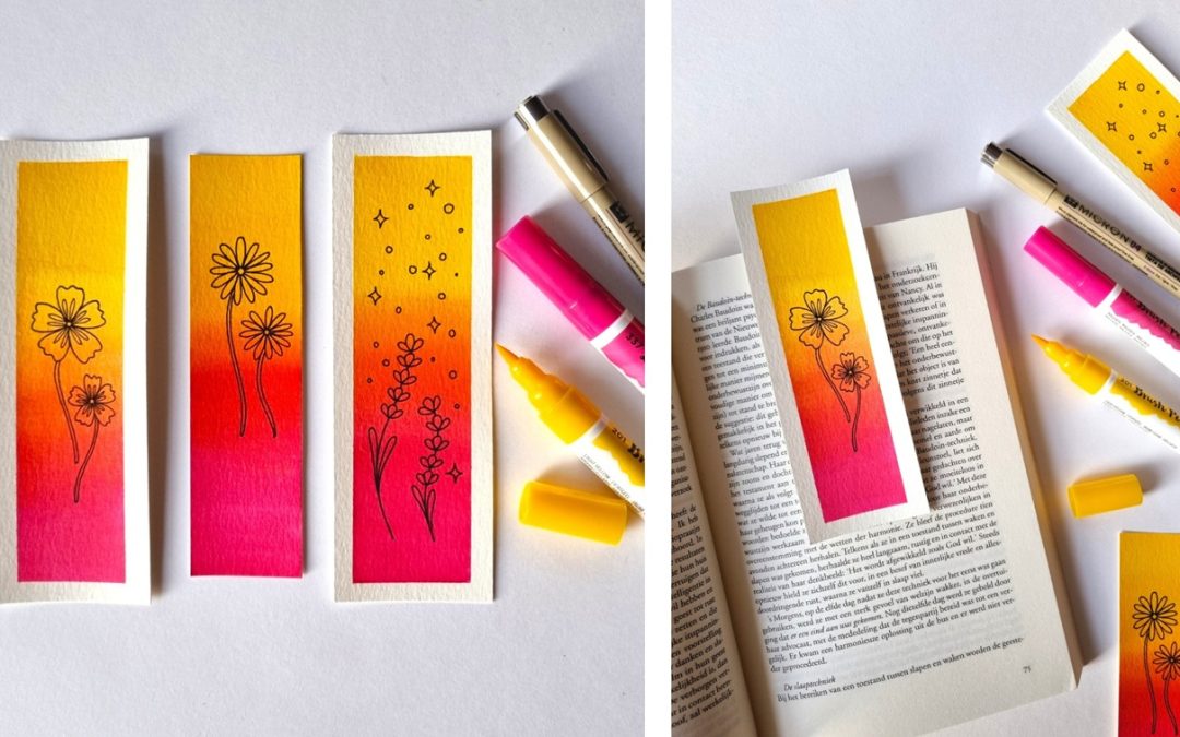Bloemen boekenleggers maken doe je zo!