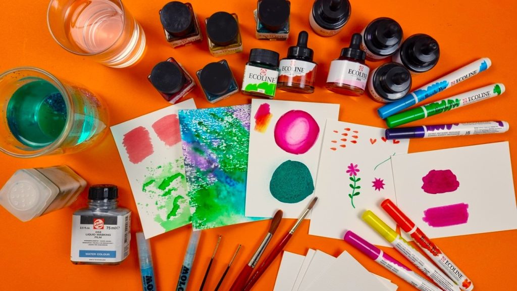 ecoline-brushpennen-inkt-potjes-technieken