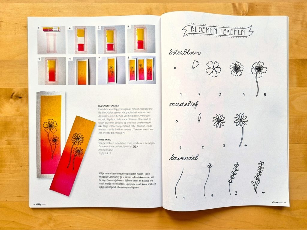 hobby-handig-bloemen-boekenlegger-maken-schilderen